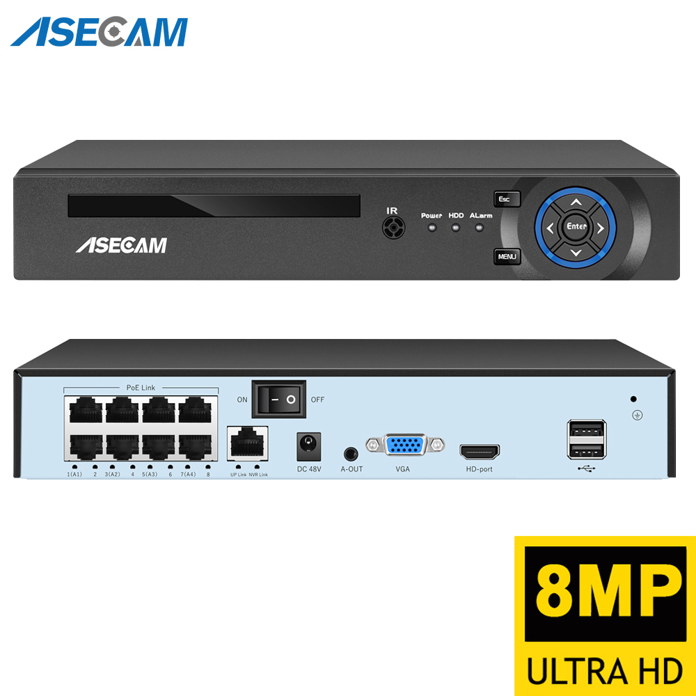 Home Security With Camera - ASECAM 8MP 4K POE NVR Gravador