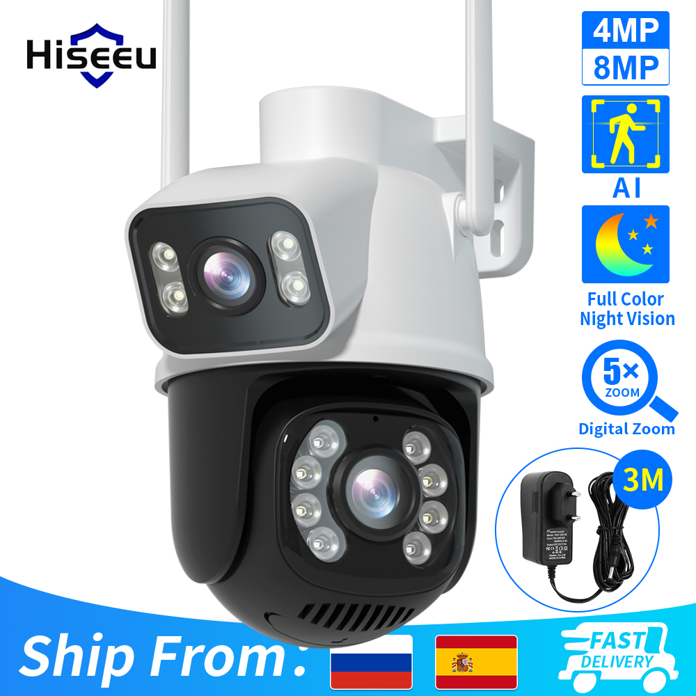 Home Security Camera Xiaomi - Câmera IP PTZ Hiseeu 4K 8MP