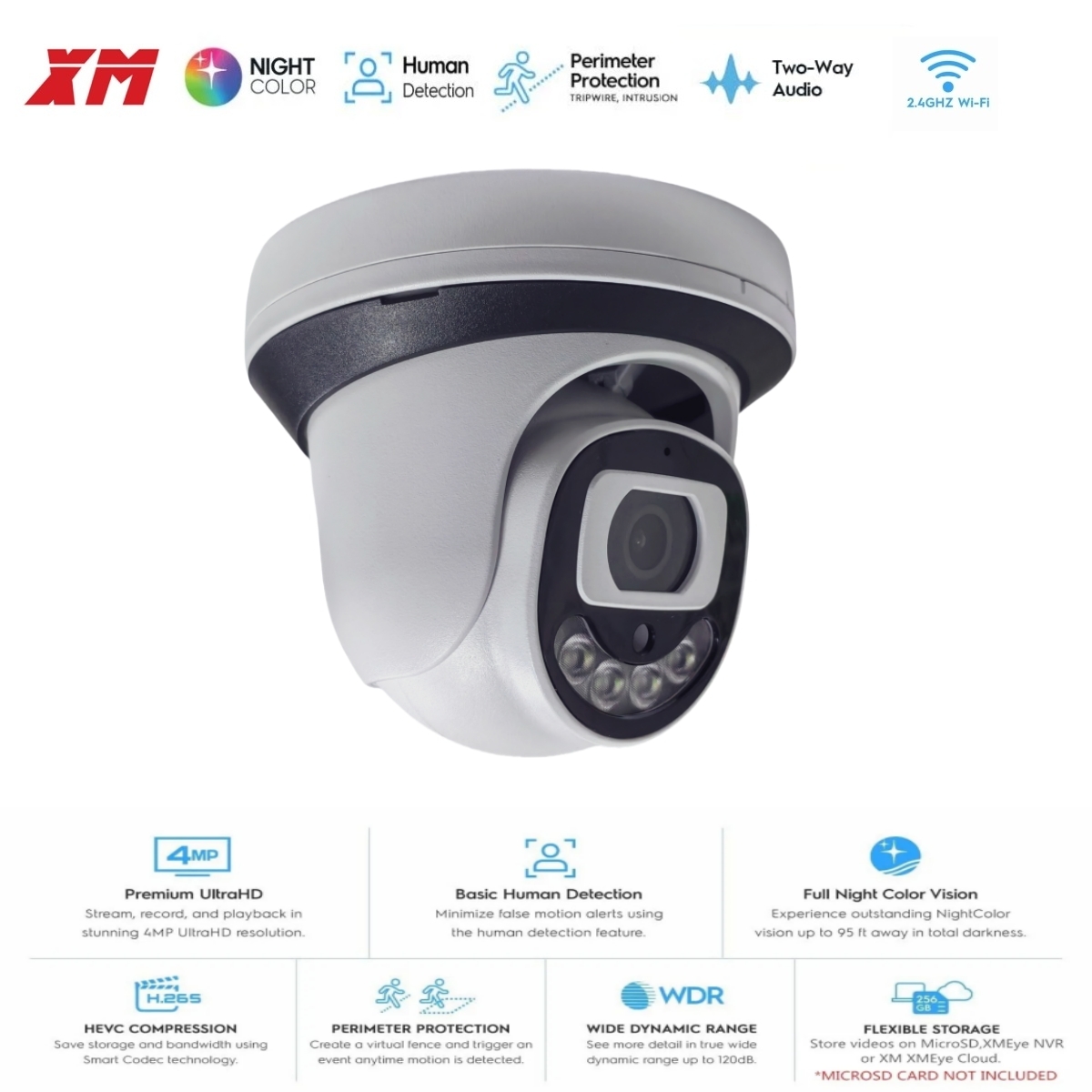 Home Security Video Systems - Câmera de Segurança WiFi 4MP Interna