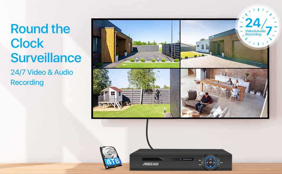ASECAM 8MP 4K POE NVR Gravador - Home Security With Camera avaliação e preço