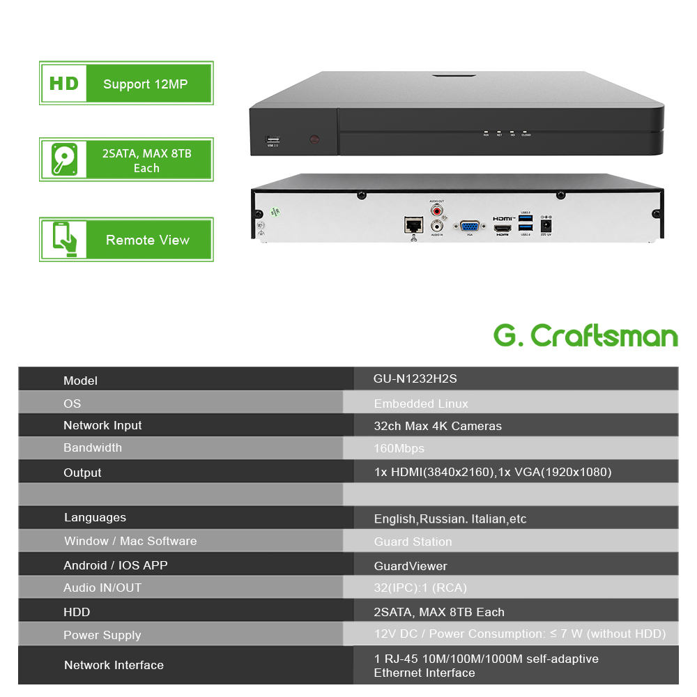 Uni 32ch nvr 12mp gravador de  - Home Security With Camera avaliação e preço
