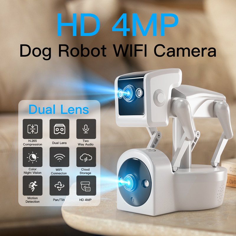 1080p 5g lente dupla robô cão  - Home Security Robot Dog avaliação e preço