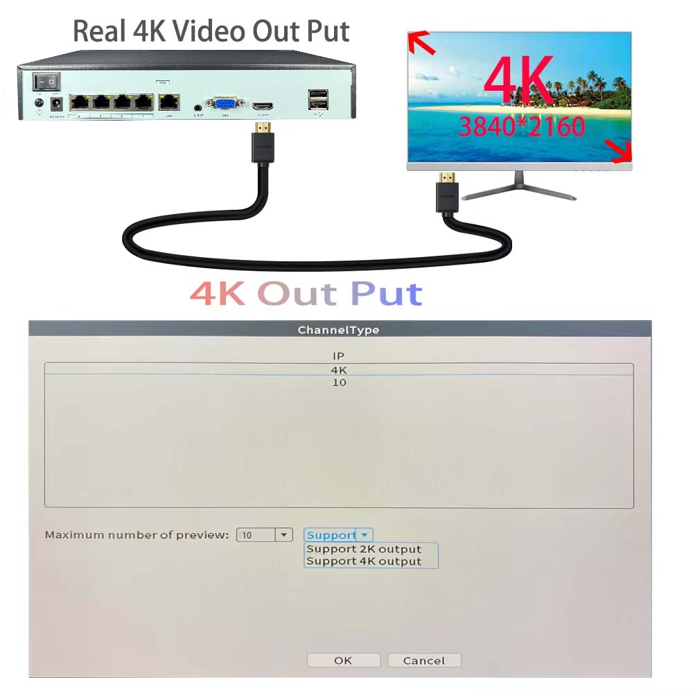 NVR 4K 10CH 4/8 Portas POE par - Home Security With Camera avaliação e preço