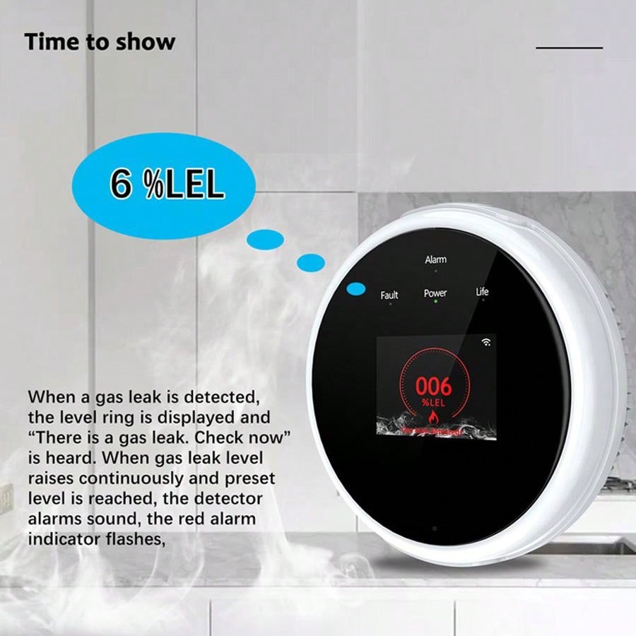 Sensor de Alarme de Gás WiFi 2 - Home Security Monitoring avaliação e preço