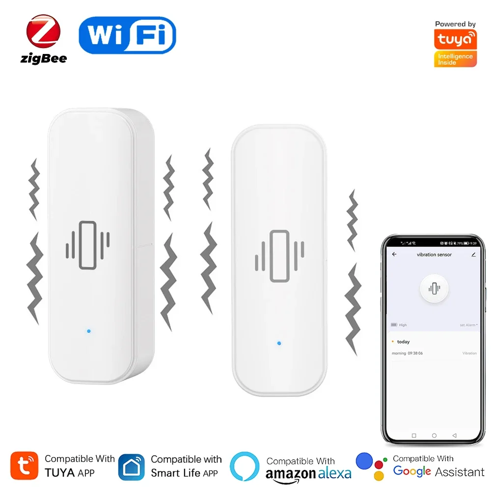 Tuya-Sensor de Vibração Inteli - Home Security Monitoring avaliação e preço